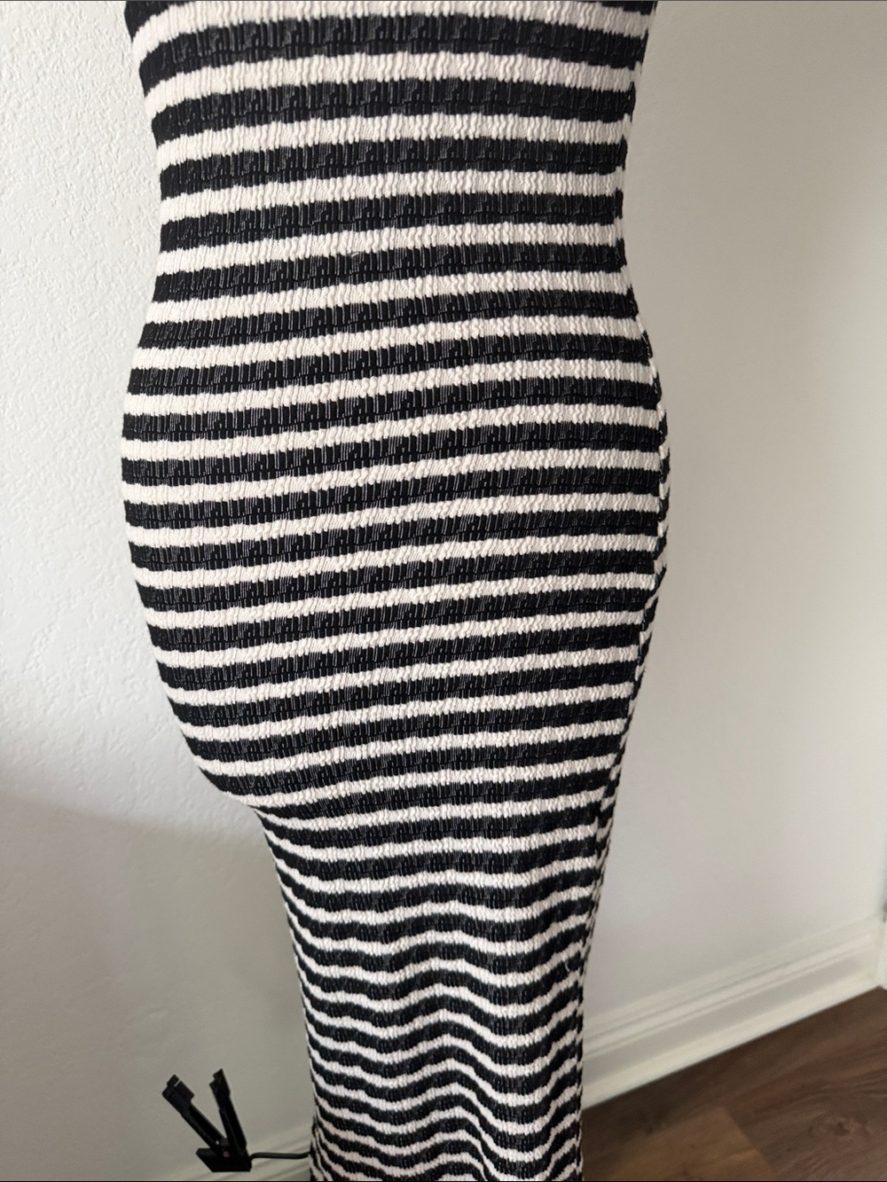 See You Monday Black and White Striped Sleeveless Maxi Dress - Picture 3 of 7